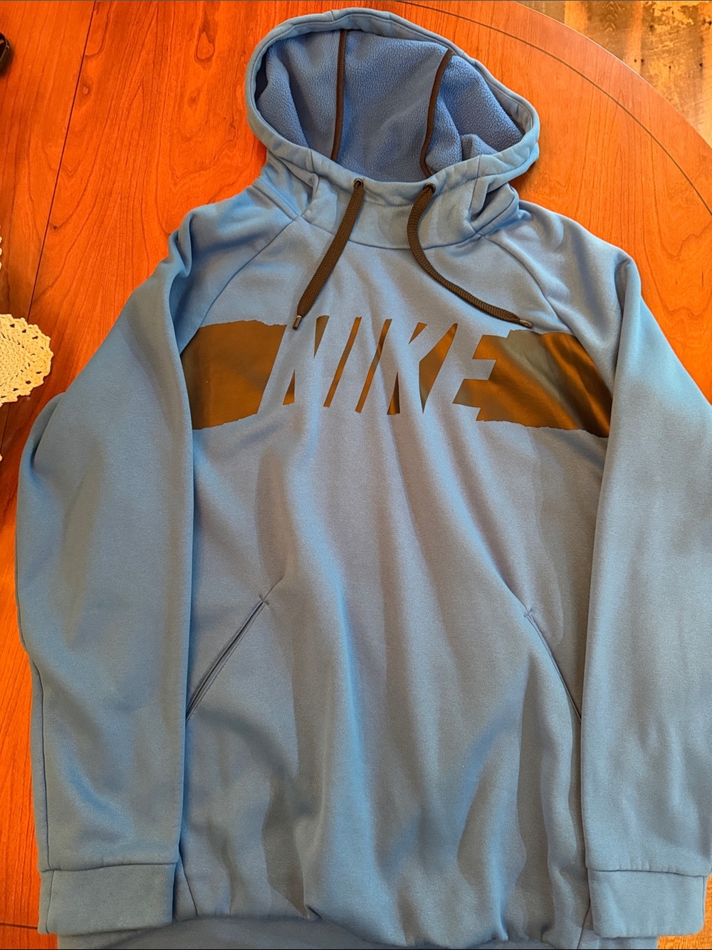 Nike Blue Hoodie with Black Logo Panel